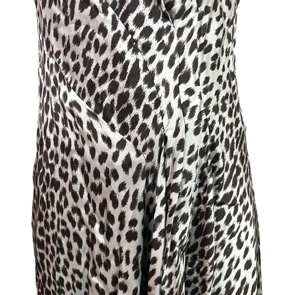 Ashley Fogel Animal Satin Midi Dress Size 10 Small NZ Designer Italian Fabric - Picture 3 of 8